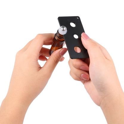 10Pcs 5ml Essential Oil Roller Bottle Stainless Steel Roller Ball Amber Glass Container with Dropper