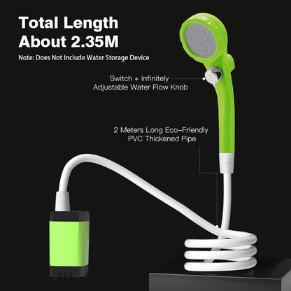 Portable Digital Display Camping Shower USB Rechargeable Outdoor Travel Shower Device