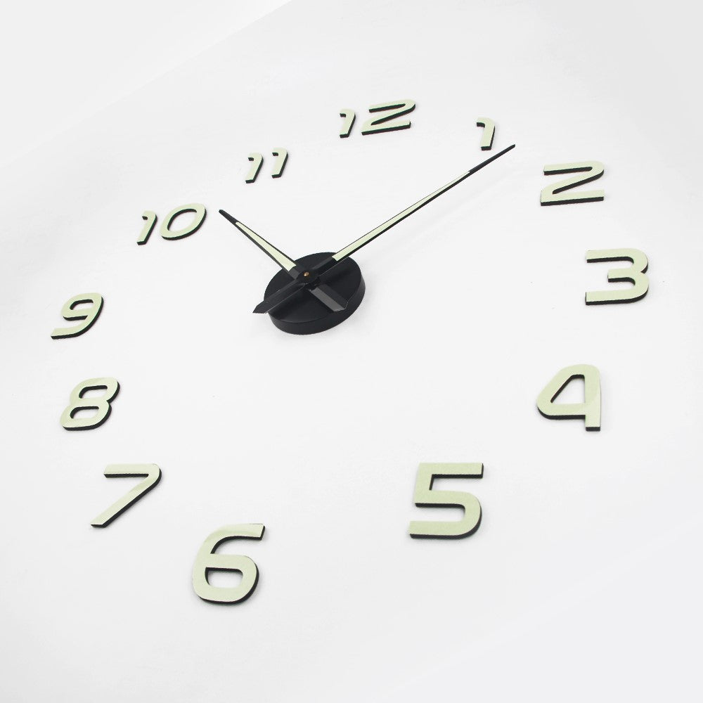 Acrylic 3D Illuminated Quartz Wall Clock Large Sticker Home Office DIY Decoration, 37inch