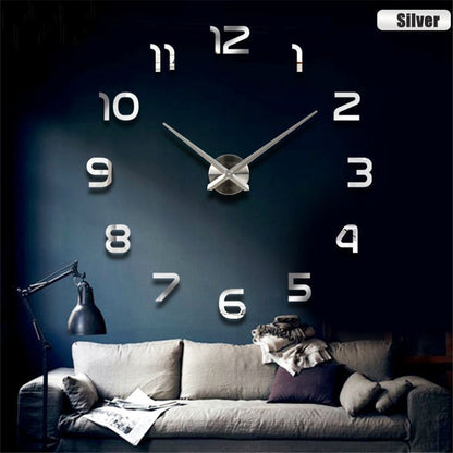 Modern DIY Acrylic Mirror Fashion Wall Clock Mirror Stickers Quartz Clock Home Decor