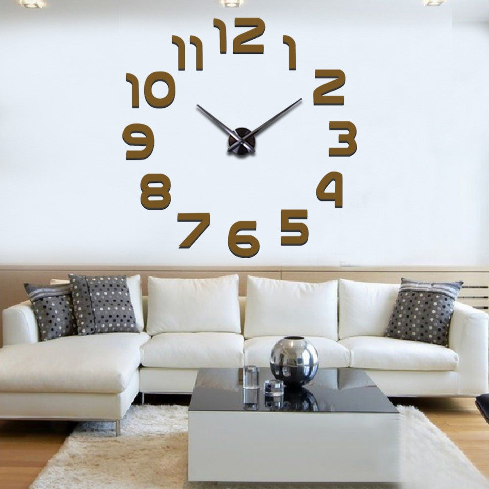 Modern DIY Acrylic Mirror Fashion Wall Clock Mirror Stickers Quartz Clock Home Decor
