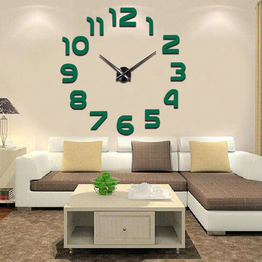 Modern DIY Acrylic Mirror Fashion Wall Clock Mirror Stickers Quartz Clock Home Decor