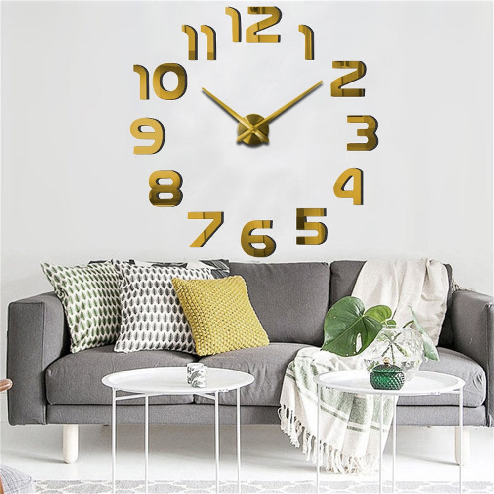 Modern DIY Acrylic Mirror Fashion Wall Clock Mirror Stickers Quartz Clock Home Decor