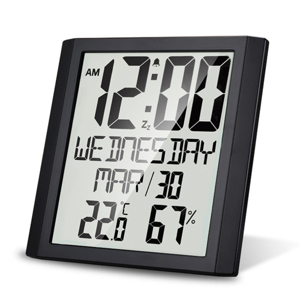 TS-8608 Multifunctional Electronic Wall Clock Home Temperature Humidity Meter Digital Wall Clock