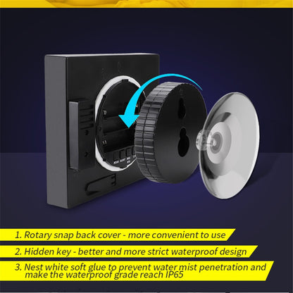 TS-WP10 Multifunctional Home Desktop Wall Clock Countdown Temperature Humidity Alert Waterproof Bathroom Alarm Clock