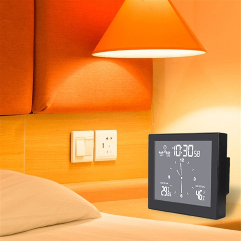 TS-WP10 Multifunctional Home Desktop Wall Clock Countdown Temperature Humidity Alert Waterproof Bathroom Alarm Clock