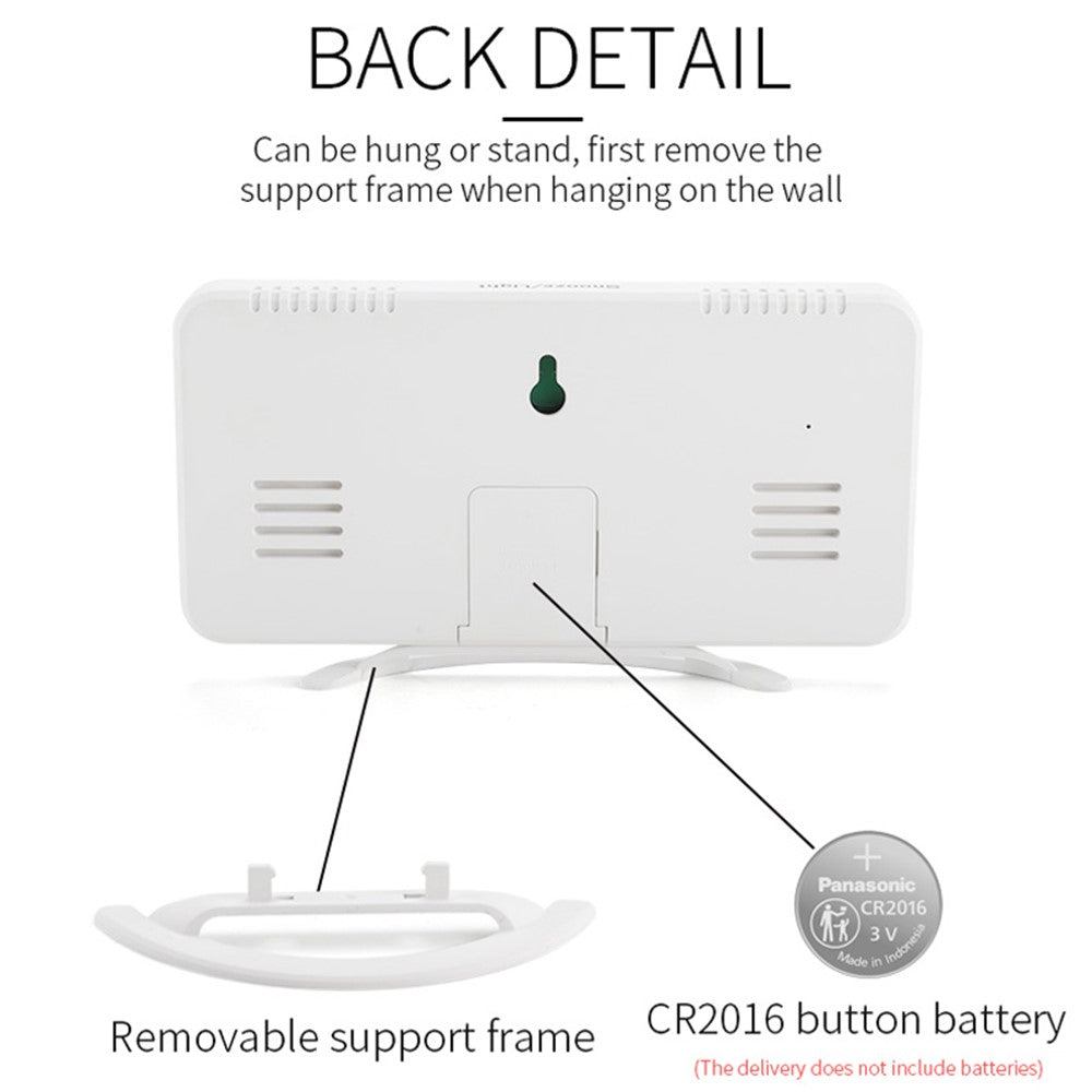TS-8201 LED Mirror Digital Display Desk Clock Desktop Makeup Mirror Automatic Photosensitive Electronic Alarm Clock