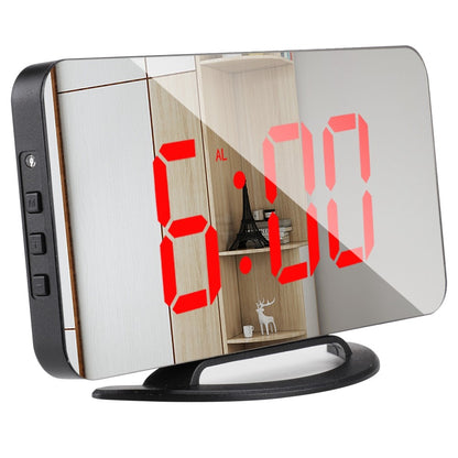 TS-8201 LED Mirror Digital Display Desk Clock Desktop Makeup Mirror Automatic Photosensitive Electronic Alarm Clock