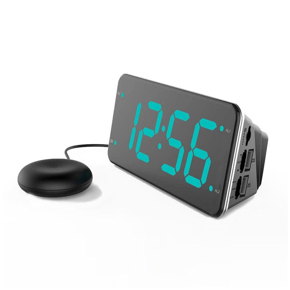 LIELONGREN T1H LED Digital Alarm Clock Dual Alarm Clocks with Snooze and Adjustable Volume (No Battery)