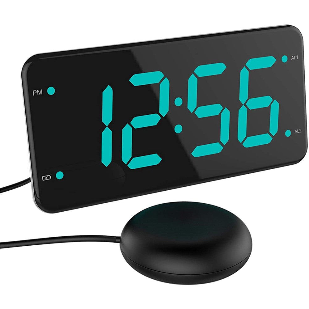 LIELONGREN T1H LED Digital Alarm Clock Dual Alarm Clocks with Snooze and Adjustable Volume (No Battery)