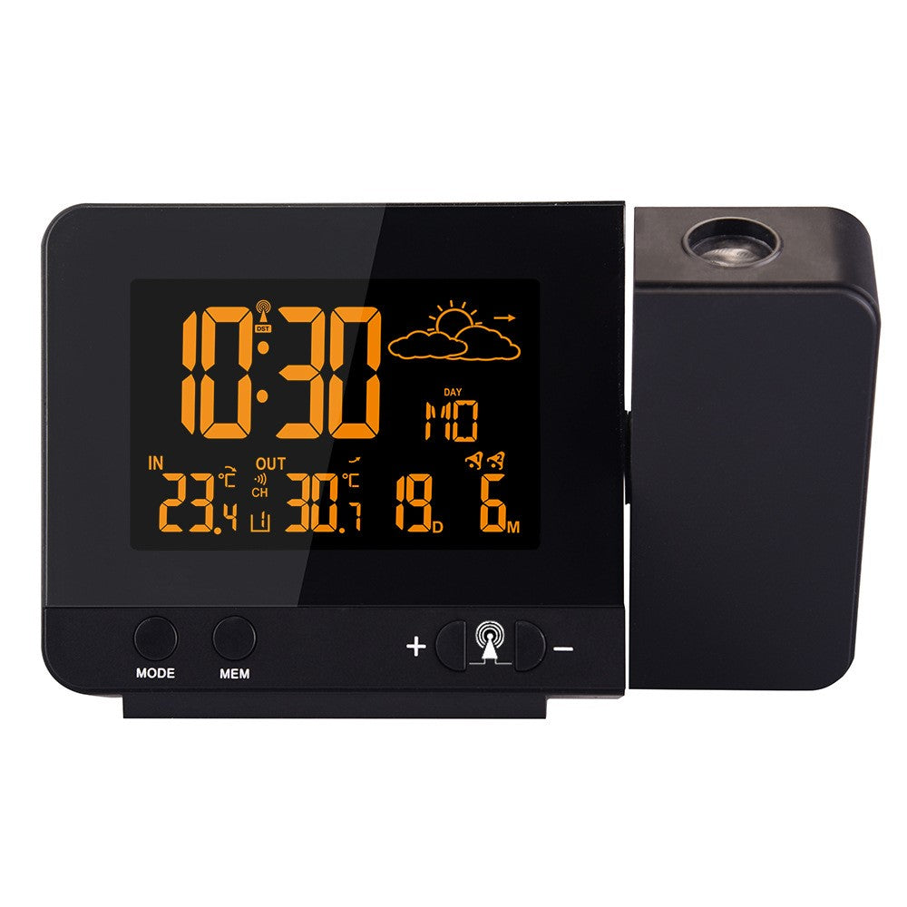 FJ3531B 8 Colors Screen Projection Weather Station Alarm Clock Indoor Outdoor Temperature Digital Clock With Snooze