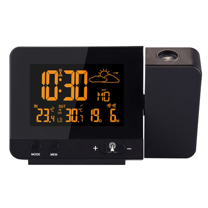 FJ3531B 8 Colors Screen Projection Weather Station Alarm Clock Indoor Outdoor Temperature Digital Clock With Snooze