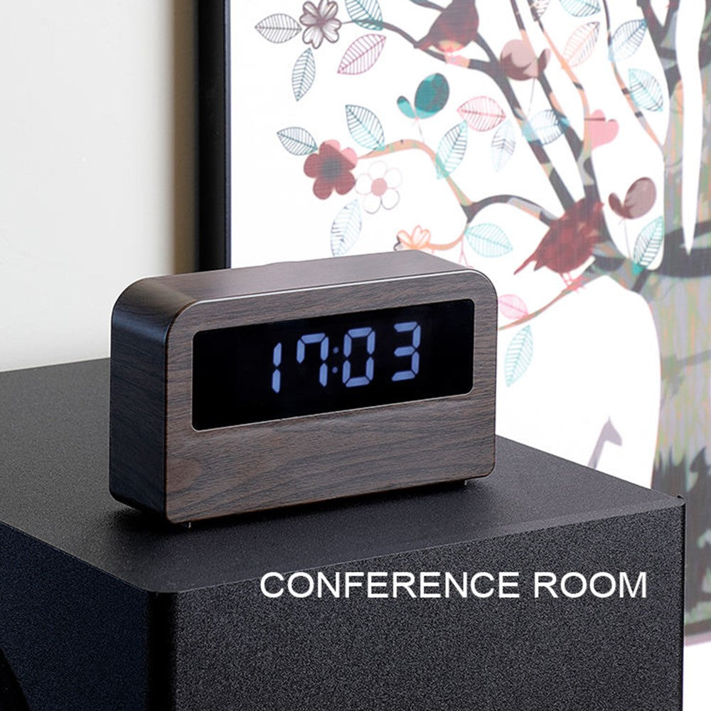Y1 Wooden Alarm Clock Time Display Colorful Creative Book-shaped Light Desktop USB Rechargeable Smart Alarm Clock