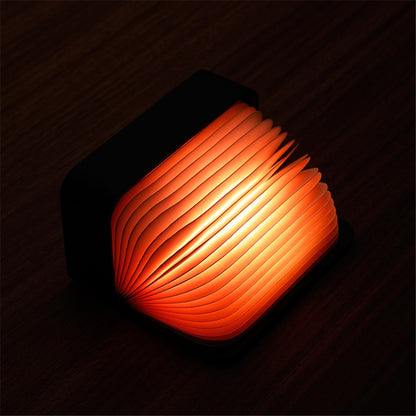 Y1 Wooden Alarm Clock Time Display Colorful Creative Book-shaped Light Desktop USB Rechargeable Smart Alarm Clock