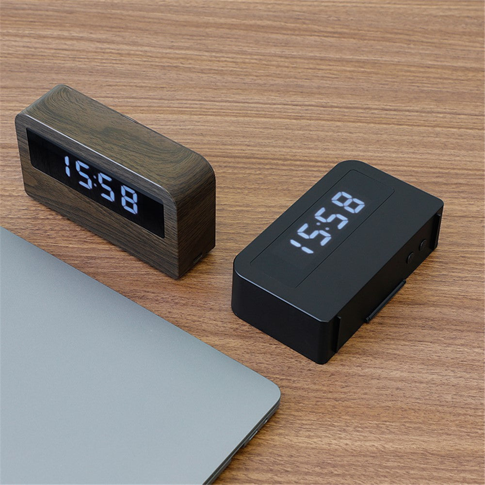 Y1 Wooden Alarm Clock Time Display Colorful Creative Book-shaped Light Desktop USB Rechargeable Smart Alarm Clock