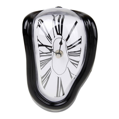 HENGYOU Special-Shaped PC Melting Clock Roman Numerals Melted Clock for Decorative Home Office Shelf Desk