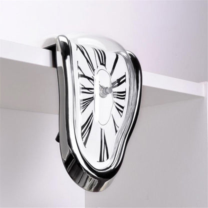 HENGYOU Special-Shaped PC Melting Clock Roman Numerals Melted Clock for Decorative Home Office Shelf Desk
