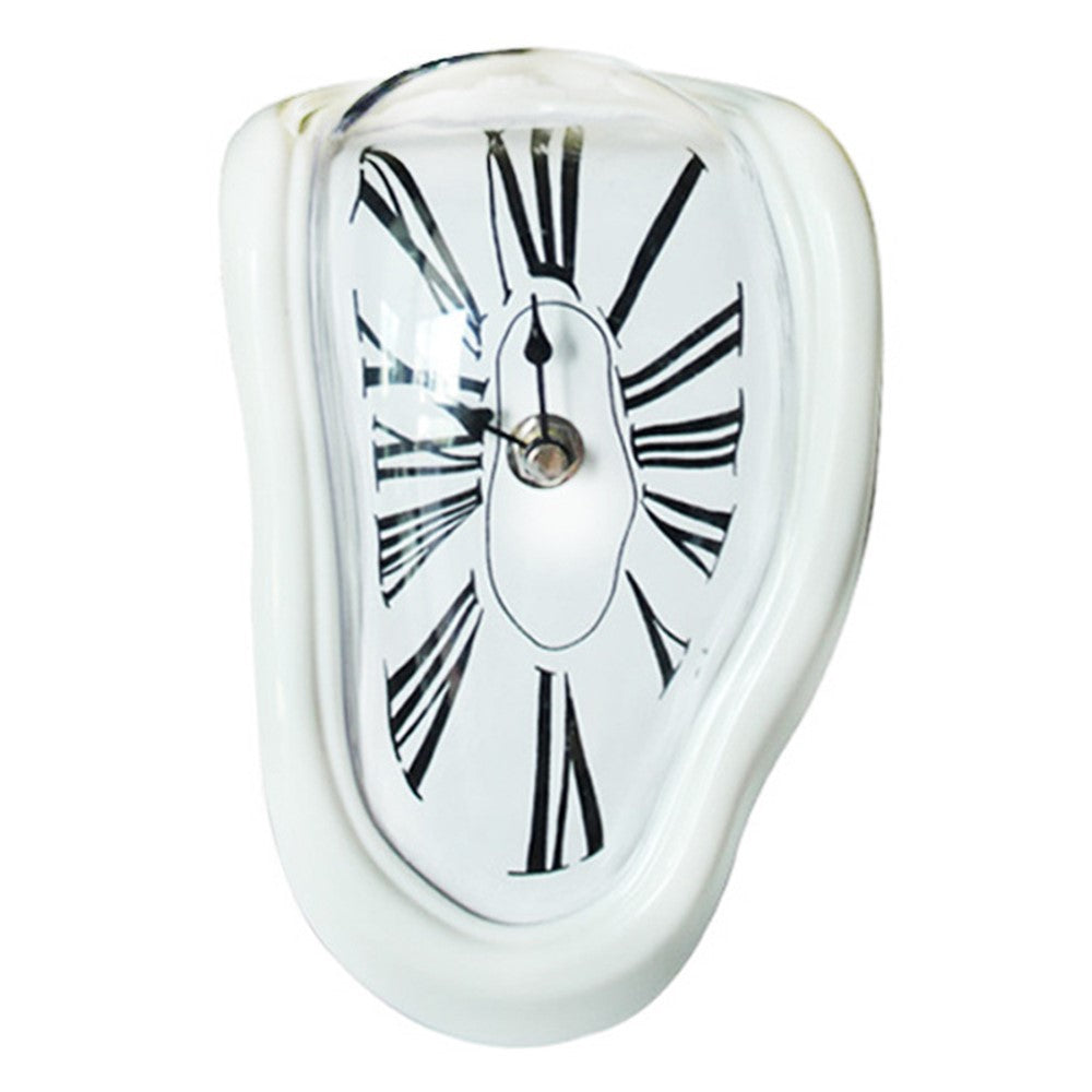 HENGYOU Special-Shaped PC Melting Clock Roman Numerals Melted Clock for Decorative Home Office Shelf Desk