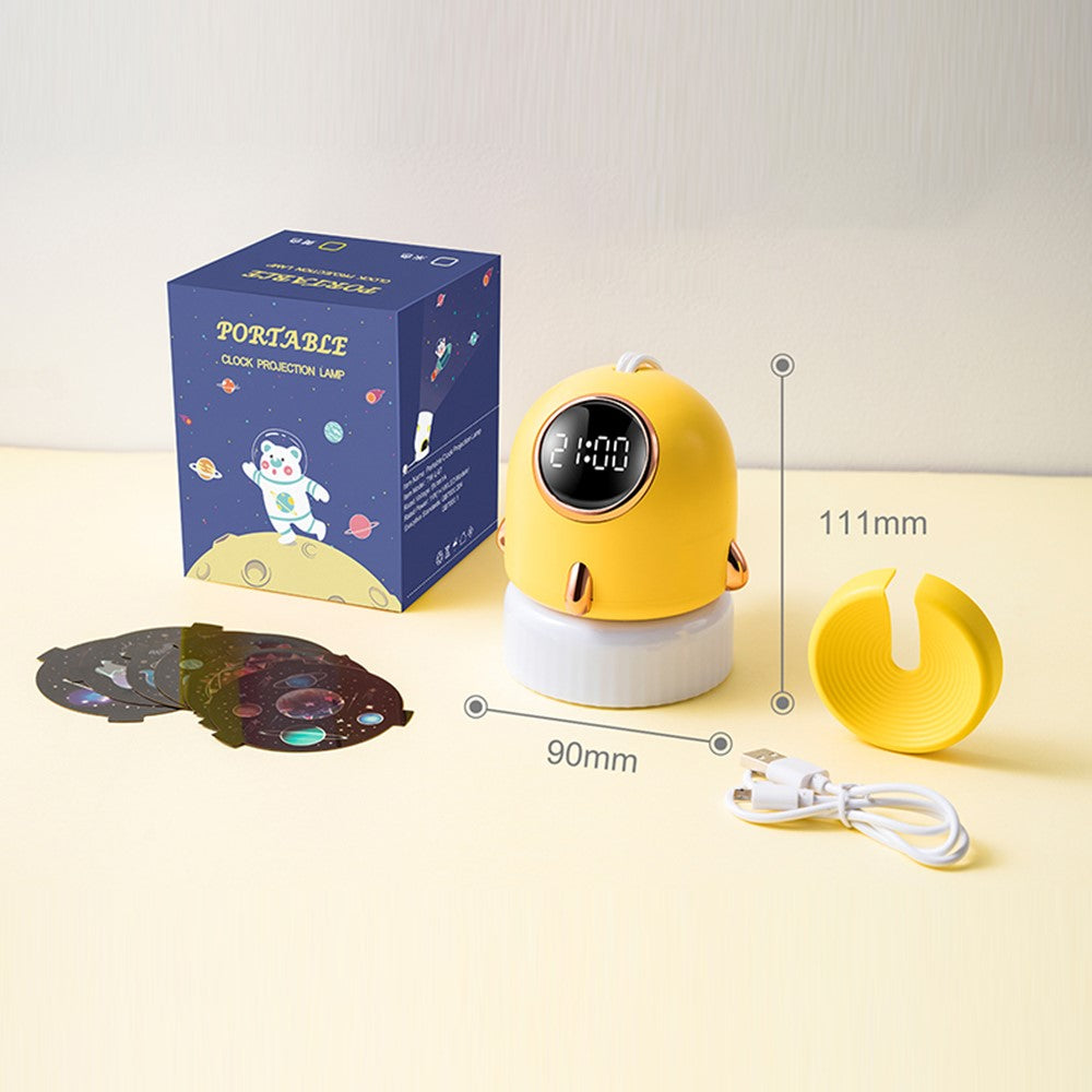 TW-L47 Portable Night Light Alarm Clock Romantic Projector Night Light for Kid Bedroom Home