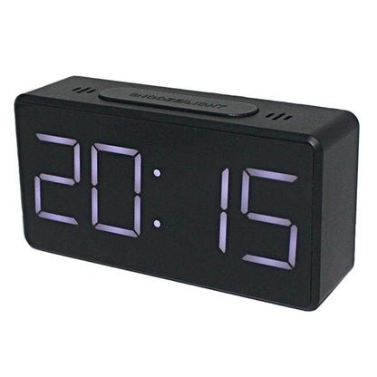 Mirror Digital Clock Snooze Bedside Alarm Clock with LED Display 12/24H Dual Format Clock (without Battery)
