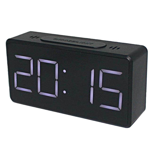 Mirror Digital Clock Snooze Bedside Alarm Clock with LED Display 12/24H Dual Format Clock (without Battery)
