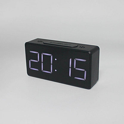 Mirror Digital Clock Snooze Bedside Alarm Clock with LED Display 12/24H Dual Format Clock (without Battery)