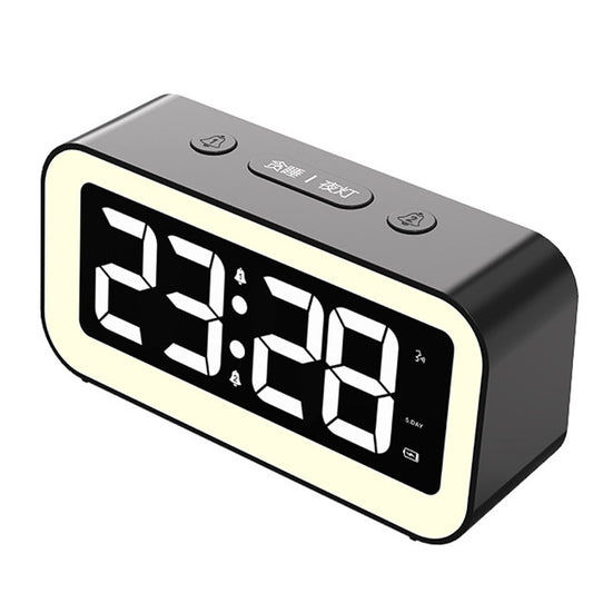FY302 Digital Alarm Clock  Voice Control Time Display LED Light Makeup Mirror for Office Home