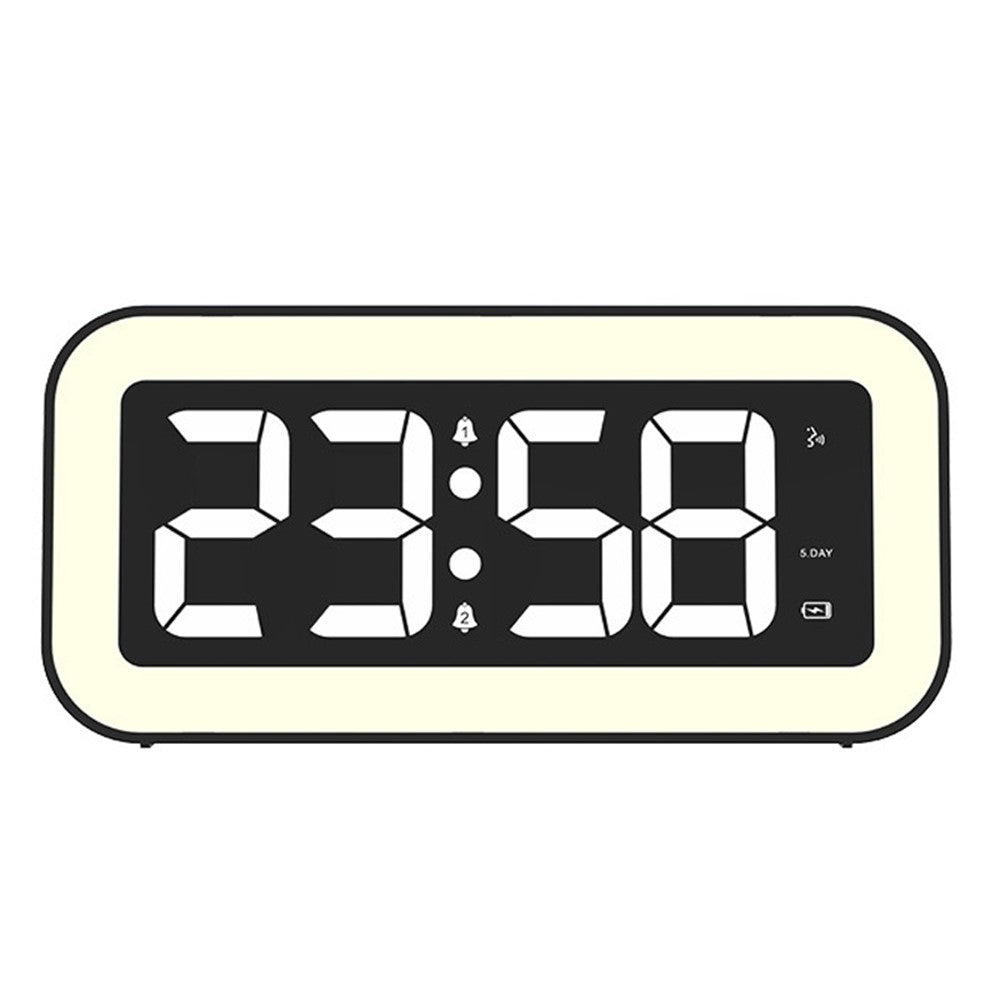 FY302 Digital Alarm Clock  Voice Control Time Display LED Light Makeup Mirror for Office Home