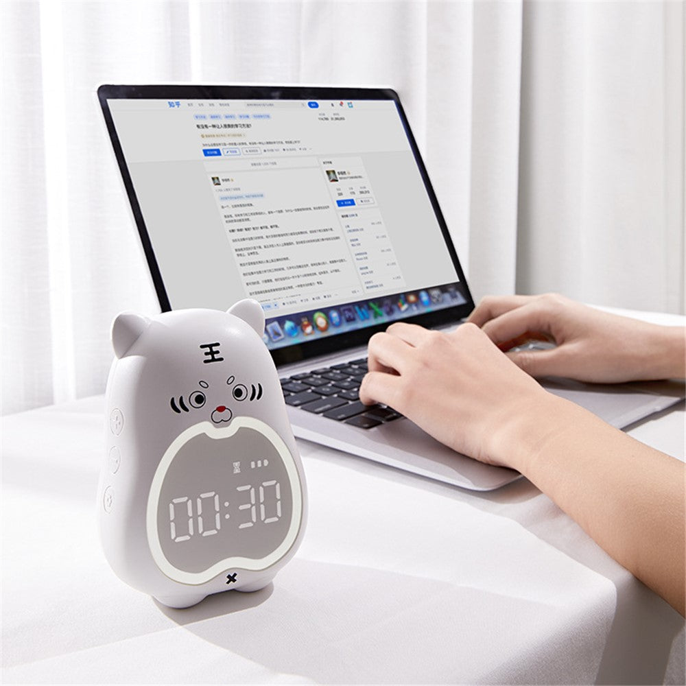 XR-MM-C2110 Cute Tiger Shaped Alarm Clock Creative Electronic Clock Multifunction Study Training Time Setting Touch Controlled Clock