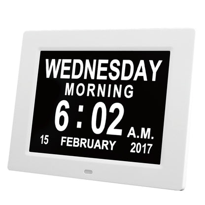 DDC-8009 8 inch Digital Display Alarm Clock 8 Groups Alarm Desktop Clock Machine Auto Adjust Brightness Elderly Alarm Clock