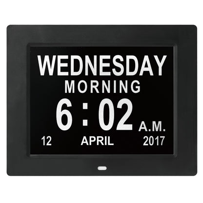 DDC-8009 8 inch Digital Display Alarm Clock 8 Groups Alarm Desktop Clock Machine Auto Adjust Brightness Elderly Alarm Clock