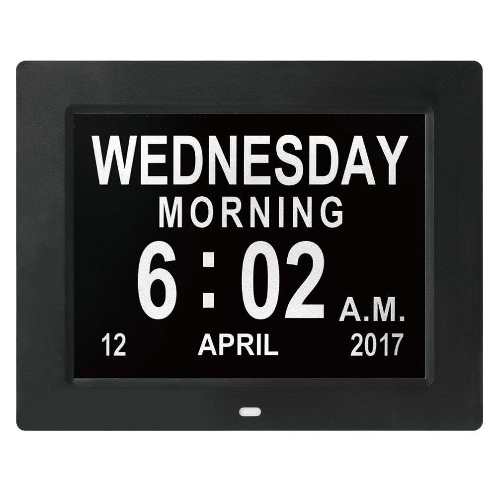 DDC-8009 8 inch Digital Display Alarm Clock 8 Groups Alarm Desktop Clock Machine Auto Adjust Brightness Elderly Alarm Clock