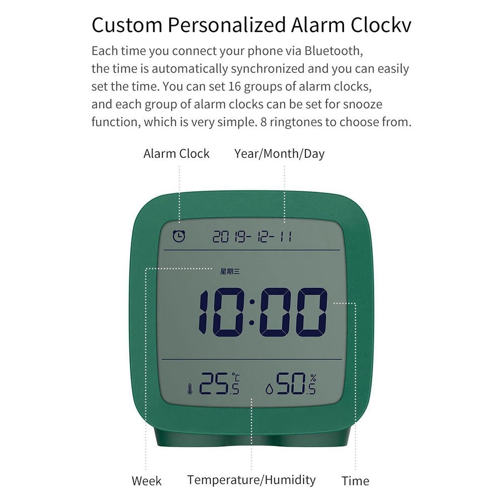 XIAOMI YOUPIN QingPing Bluetooth-compatible Temperature Humidity Detection Alarm Clock with Adjustable Backlit
