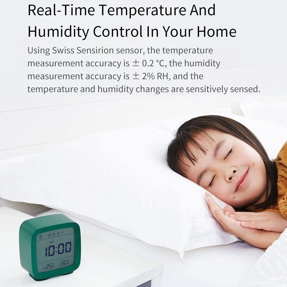 XIAOMI YOUPIN QingPing Bluetooth-compatible Temperature Humidity Detection Alarm Clock with Adjustable Backlit