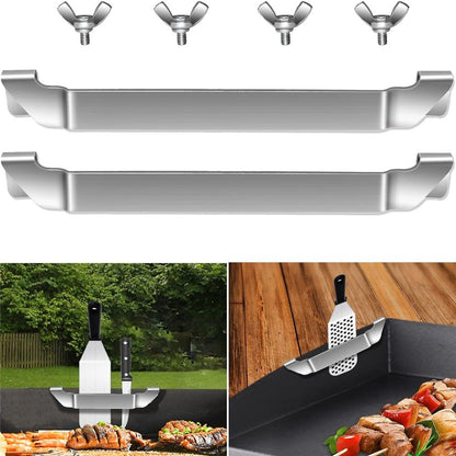Griddle Spatula Holder 16cm Stainless Steel Barbecue Tool Hold Rack Picnic Accessories, Size S