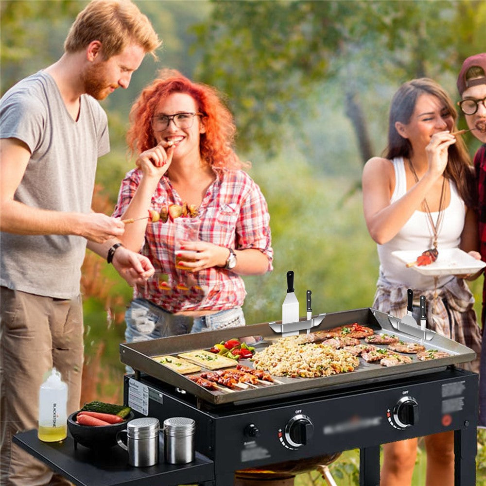 Griddle Spatula Holder 16cm Stainless Steel Barbecue Tool Hold Rack Picnic Accessories, Size S
