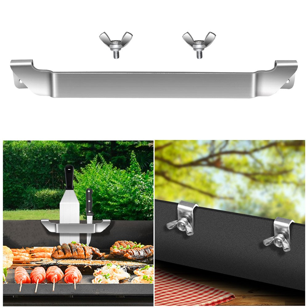 Griddle Spatula Holder 20cm Stainless Steel Barbecue Tool Hold Rack Picnic Accessories, Size M