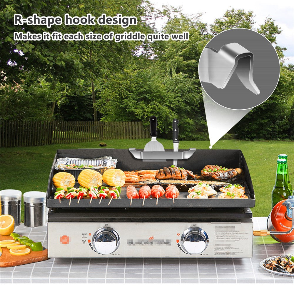 Griddle Spatula Holder 20cm Stainless Steel Barbecue Tool Hold Rack Picnic Accessories, Size M