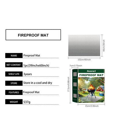 HOZONEX 39x60 Inch Portable BBQ Fire Resistant Mat Outdoor Lawn Patio Fireproof Waterproof Protection Pad