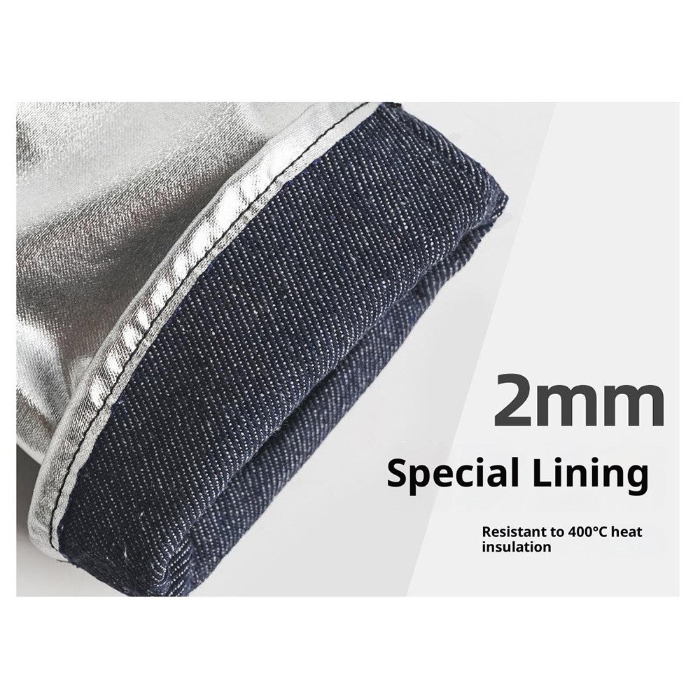 CLS High Temperature Resistant Gloves for Industrial Use Aluminum Foil Insulated Full Finger Mittens, 19 x 25.5 x 2.5cm