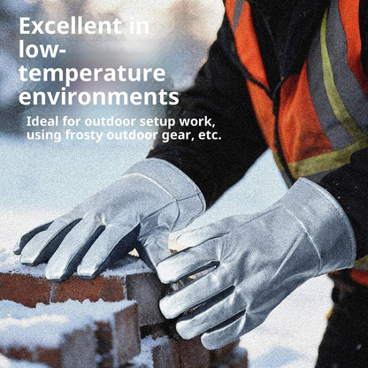 CLS High Temperature Resistant Gloves for Industrial Use Aluminum Foil Insulated Full Finger Mittens, 19 x 25.5 x 2.5cm