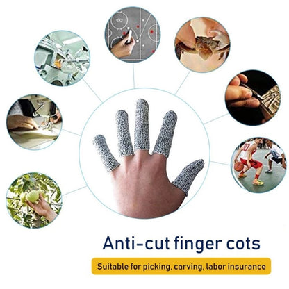 10Pcs Finger Cots 5-Level Cut Resistant Finger Protection Covers for Garden Picking Carving Kitchen Work