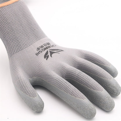 CHUANGSHI 12 Pairs Latex+Nylon Gloves Construction Site Labor Protection Gloves