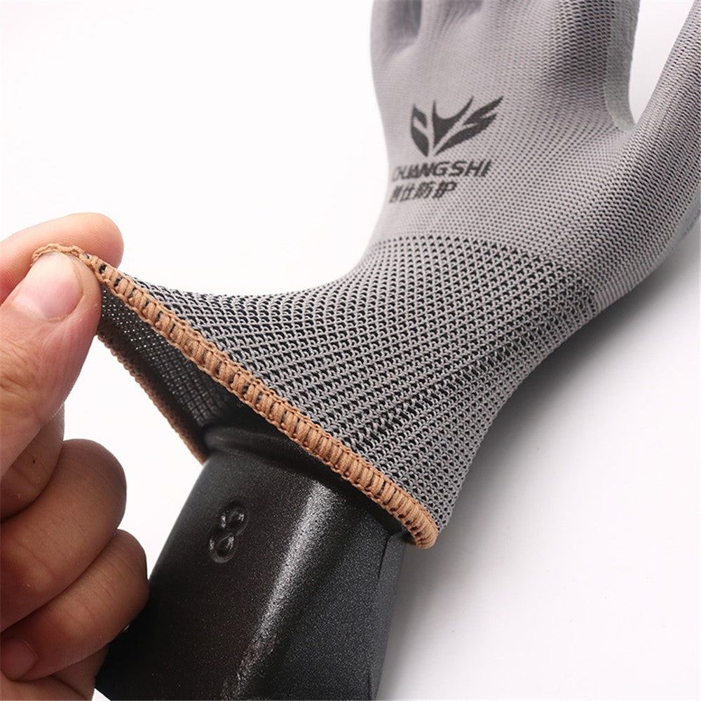 CHUANGSHI 12 Pairs Latex+Nylon Gloves Construction Site Labor Protection Gloves