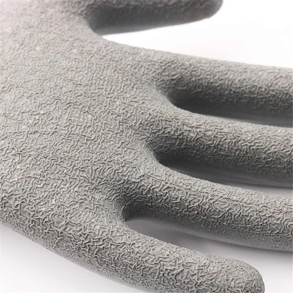 CHUANGSHI 12 Pairs Latex+Nylon Gloves Construction Site Labor Protection Gloves