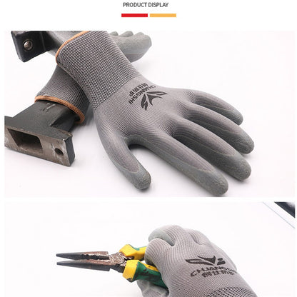 CHUANGSHI 12 Pairs Latex+Nylon Gloves Construction Site Labor Protection Gloves