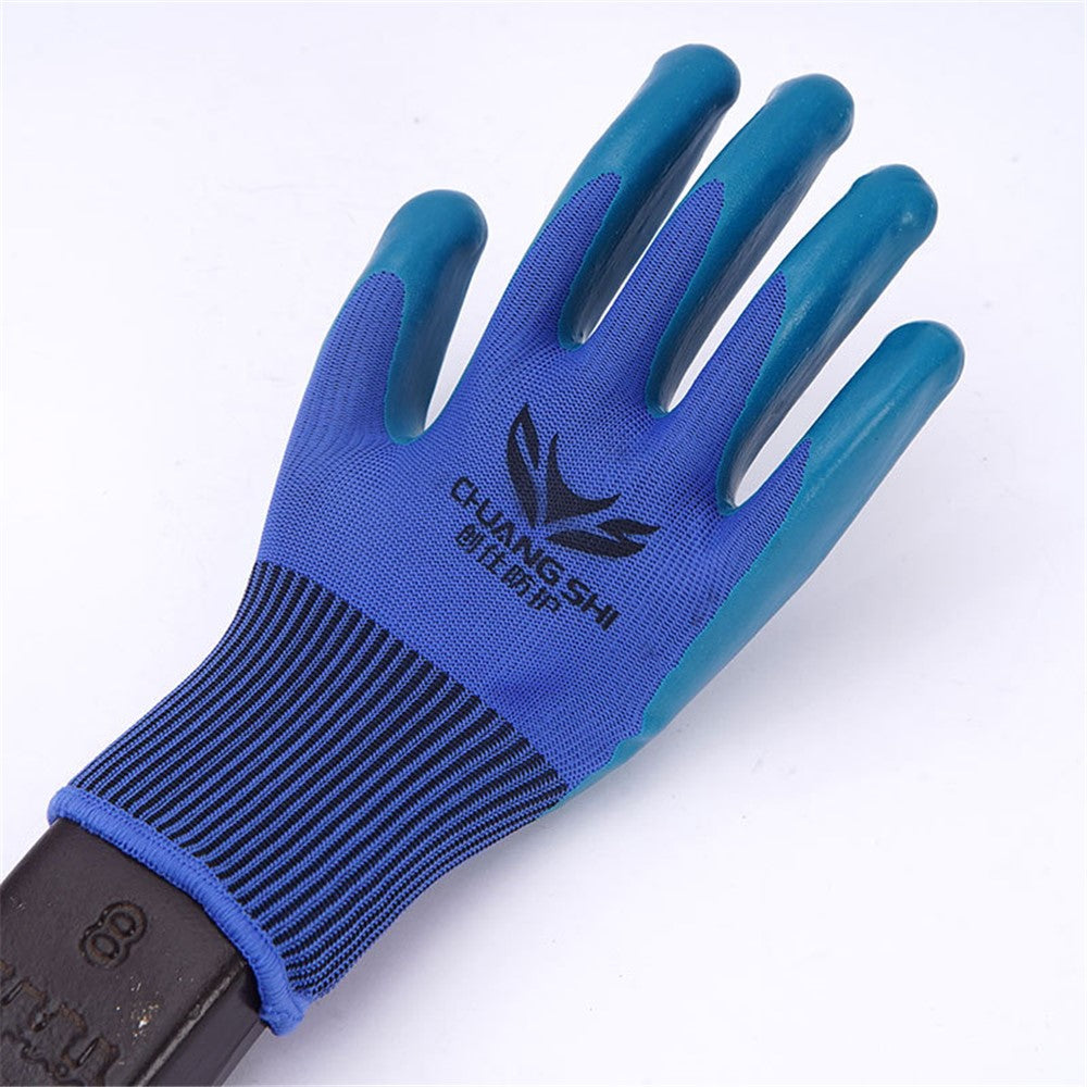 CHUANGSHI 12 Pairs Latex Safety Gloves Non-Slip Breathable Gloves for Industrial Work