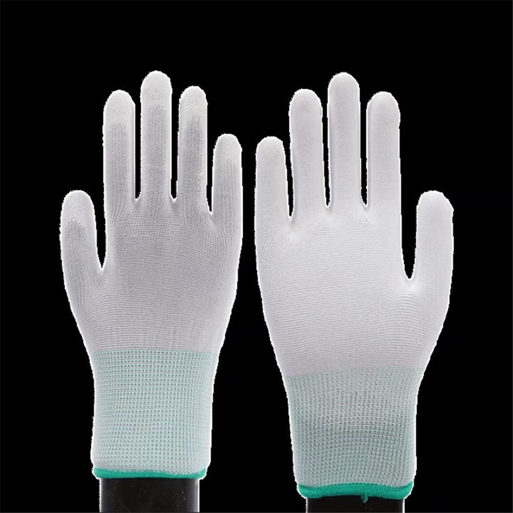10 Pairs / Bag PU+Nylon Gloves Breathable Labor Protection Gloves, Size M