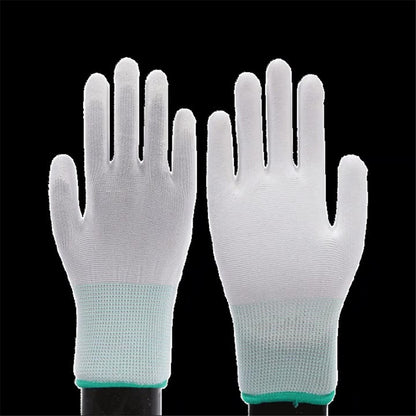 10 Pairs / Bag PU+Nylon Gloves Breathable Labor Protection Gloves, Size M