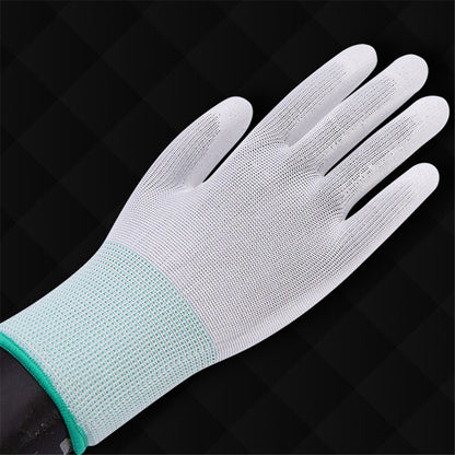 10 Pairs / Bag PU+Nylon Gloves Breathable Labor Protection Gloves, Size M